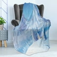 thumbnail image 4 of Winter Soft Flannel Fleece Blanket, Little House Below the Majestic Mountains in the Winter Ice Blizzard Frozen Cold Weather, Cozy Plush for Indoor and Outdoor Use, 50" x 70", Blue, by Ambesonne, 4 of 5