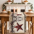 thumbnail image 2 of Farmhouse American Table Runner, Country Star Berries Vintage Wood Grain Cotton Linen Kitchen Table Decoration Washable Dining Tabletop Runners for Home Party Decor 18x72 Inches, 2 of 9