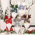 thumbnail image 4 of 5x Gnomos de Navidad de felpa enana sin rostro muñeca Antlers de punto decoración de árbol de Navidad, tipo B Feliz Sencillez, 4 of 5