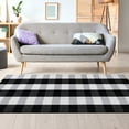 thumbnail image 2 of Unique Bargains Cotton Woven Checkered Area Rugs Floor Rug Carpet Mat Black & White 71"x24", 2 of 8