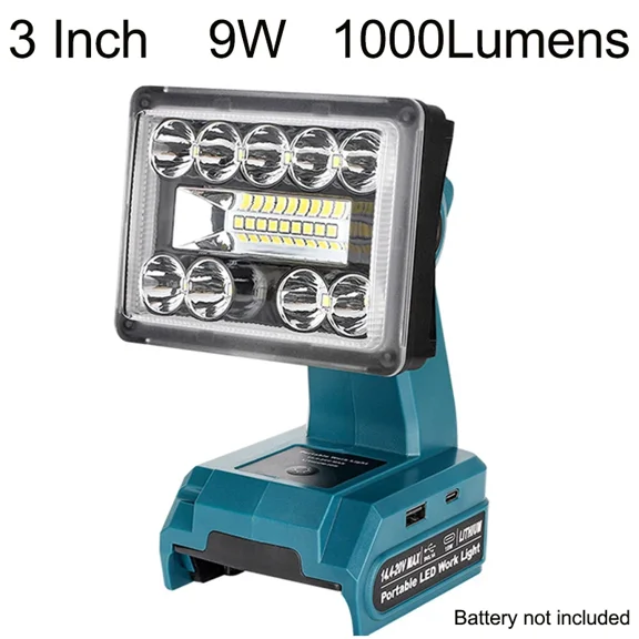 For Ma*kita 18V Li-ion Battery LED Work Light 3 inch Cordless Flashlight Emergency Flood Lamp Camping Lamp Outdoor Lighting
