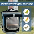 thumbnail image 3 of Small to Medium Birds Carrier Cage, Portable Handle Carrying Cylindrical Bird House with Metal Tray and Two (2) Wooden Stand Perch, Front Shade with Clear View, 3 of 8