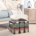 thumbnail image 3 of Yayeee Collapsible Cube Storage Bin with Lid Fabric Closet Decorative Basket with Handles, Beige Striped Trees, 3 of 7