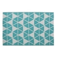thumbnail image 1 of Noble House Alicante Outdoor Modern Scatter Rug in Turquoise and White, 1 of 8