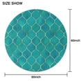 thumbnail image 6 of Teal and Gold Geometric Lattice Pattern Round Tablecloth 60"x60",Wrinkle Wipeable Table Cloth for Kitchen Dining Room Picnic Patio Party, 6 of 6
