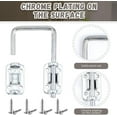 thumbnail image 3 of 4 Pcs Sliding Glass Door Lock French Latch Security Screws Safe Loop 2 Inch Window Patio Chrome Plated, 3 of 6