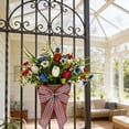 thumbnail image 6 of 4th of July Artificial Floral Wreath Flower Basket - Outdoor Hanging Red White Blue Flower Basket Garden Wall Decor for Courtyard Patio Independence Day Holiday Porch Scene Prop, 6 of 8