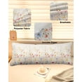 thumbnail image 2 of Beige Floral Spring Body Pillow Cover 20 x 54 Inch Decorative Pillow Cover Vintage Farmhouse Botanical Lumbar Pillowcase Seasonal Rectangle Cushion Case for Couch Sofa Bed Living Room, 2 of 7
