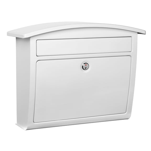 Architectural Mailboxes Dal Rae Locking Wall Mount Mailbox, White, Medium