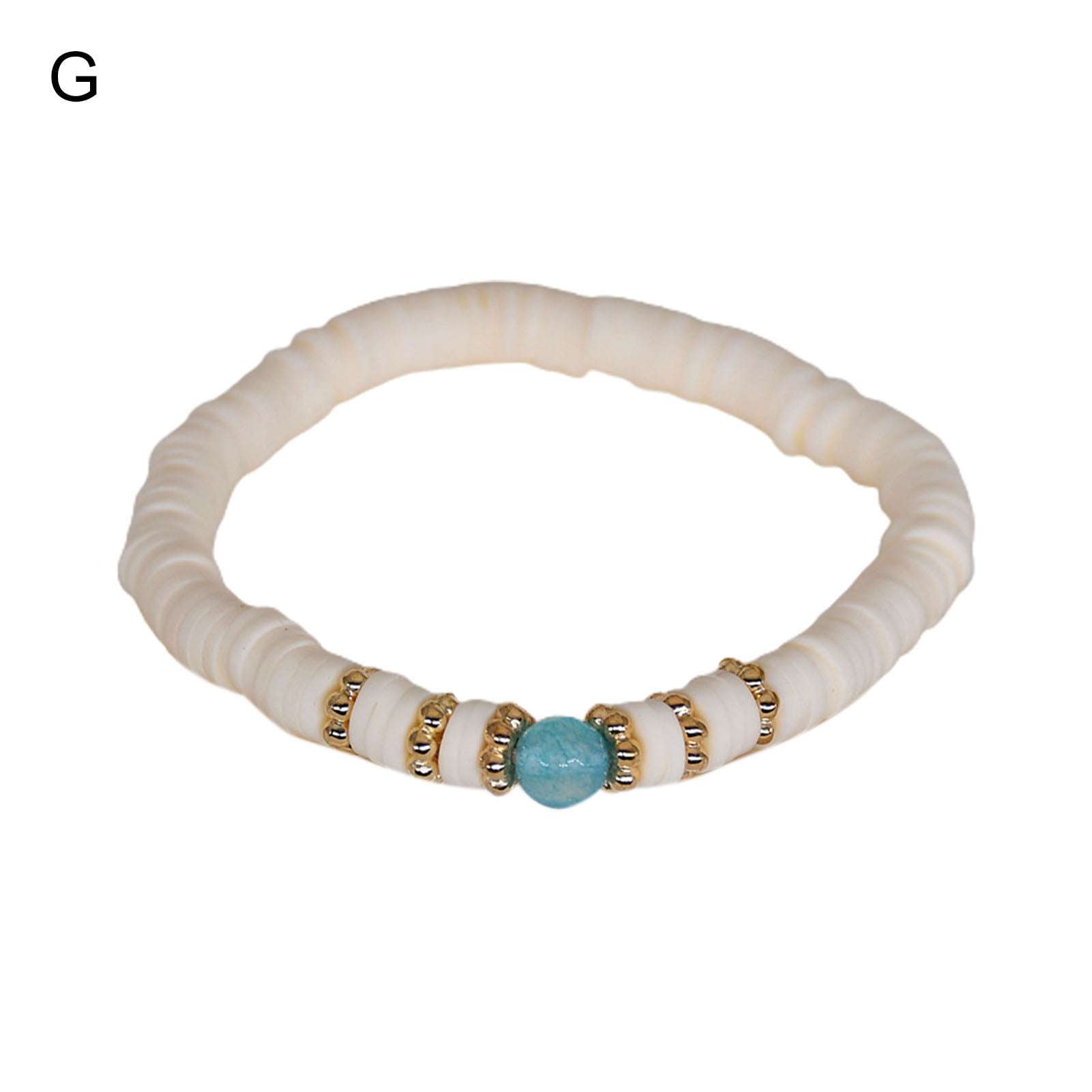 Bracelet perles heishi turquoise blanche