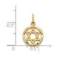thumbnail image 4 of Diamond2Deal 14k Yellow Gold Solid Polished Star of David Charm Pendant for Women (L- 0.75 inch, W- 0.48 inch), 4 of 6