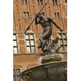 thumbnail image 2 of Ross, Nancy ,  Steve 13x18 Gold Ornate Wood Framed with Double Matting Museum Art Print Titled - Poland Neptune Fountain in front of Artus Court, 2 of 4