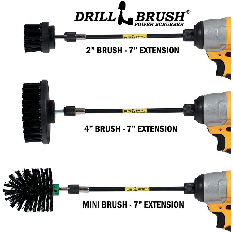 Drillbrush Grill Brushes, Cleaning Brush for Drill, Grill Cleaner, BBQ Accessories, Smokers & Grills, Rust Remover, K-S-42-QC-DB