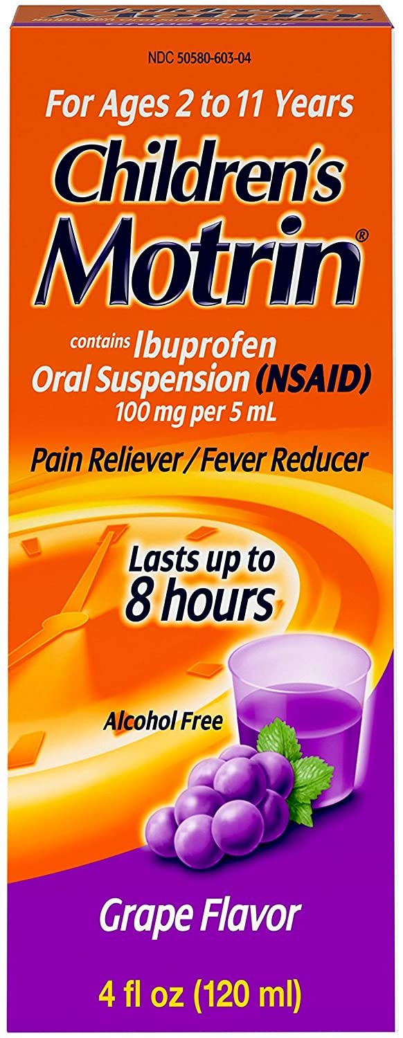 Motrin Children's Pain Reliever Fever Reducer Liquid Grape, 4 oz