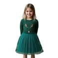 thumbnail image 2 of Otqutp Girls Christmas Mesh Tulle Dress Kids Double-Layer Outfit Toddler Cute Reindeer Lightweight Holiday Party Tutu Dresses, 2 of 9