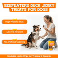 thumbnail image 5 of Beefeaters Duck Jerky Strips for Dogs 8oz, Oven-Baked High Protein Dog Treats Duck Jerky - Low Fat Grain-Free Dog Snacks - No Corn Wheat or Soy - Chewy Dog Jerky Treats for Training and Rewards, 5 of 9