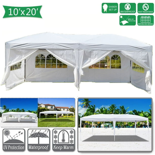 Lowestbest 10 X 20 Pop Up Canopy Tent Canopy Tents For Outside Waterproof Tents And Canopies With Carry Bag Gazebo For Wedding Party Commercial Event White Walmart Com Walmart Com