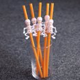 thumbnail image 4 of 5 piezas de pajitas para beber, accesorio de fiesta, diseño especial, decoración de Halloween, barra de flexibilidad, mano de obra, utensilios Kits de decoración para fiestas Naranja/Blanco Advancent HA069399-03, 4 of 6
