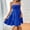 Blue, variant on Women's Solid Color Spaghetti Strap Ruffle Hem Mini Dress - Flowy Beach Sundress For Summer Blue,L