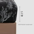 thumbnail image 3 of 6 Piece King Size Sheets Set, Floral Sheets Black Patterned Sheets Deep Pocket up to 18 inches, 3 of 6