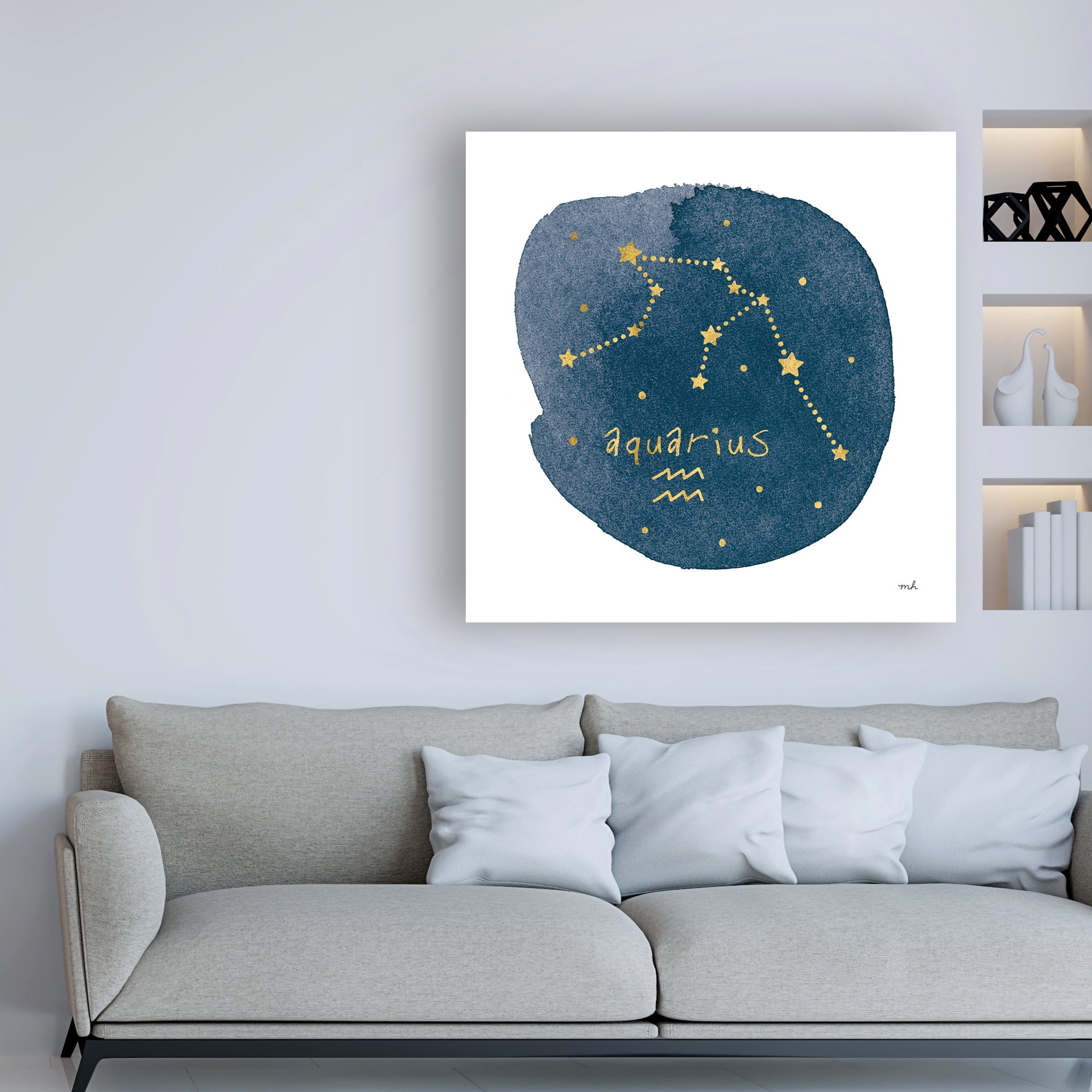 Trademark Fine Art 'Horoscope Aquarius' Canvas Art by Moira Hershey
