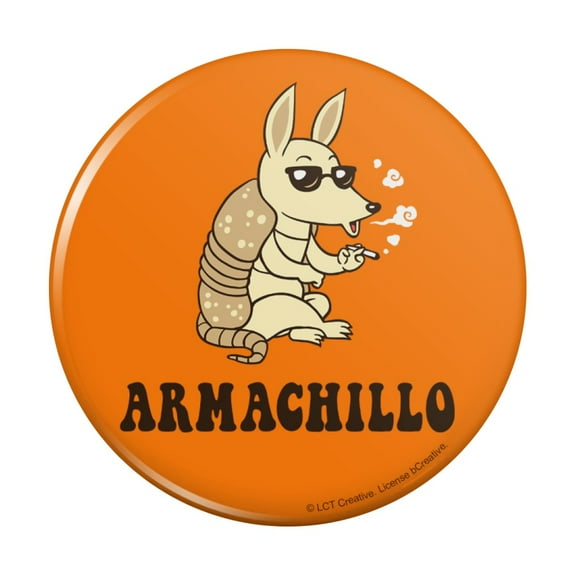Armachillo Armadillo Chilling Funny Humor Pinback Button Pin