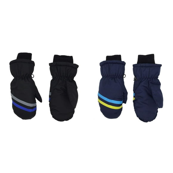 (Lot de 2) Kcodviy Gants d'Hiver pour Filles Gants pour Tout-Petits Neige Garçons Ski Neige Tout-Petit Mittens pour Garçons 4 Mittens Gants Mittens Tout-Petit Gants en Molleton Enfants Bébé Imperméables Gants à Cordon pour Enfants