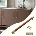 thumbnail image 3 of Abbracc Poignées d'Armoire en Laiton Cuir PU Moderne Simple Poignée de Porte de Garde-Robe Placard 224mm, 3 of 8