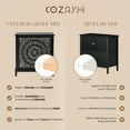 thumbnail image 3 of COZAYH 3-Drawer Flower Motif Dresser Fully Assembled Furniture, Gold & Black, 3 of 7