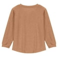thumbnail image 5 of SEAOPEN Girls Casual V Neck Long Sleece Tops Loose Fit Tunic Fall Spring T Shirts Blouse Today Brown,9 Years, 5 of 6