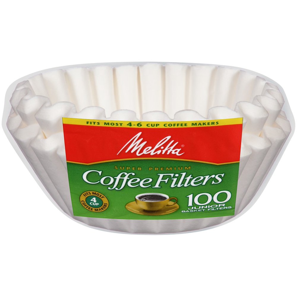 Melitta White Paper Basket Coffee Filters 46 Cup Junior Size 100 ct