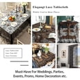 thumbnail image 3 of Black Lace Tablecloth Vintage Floral Lace Table Cloth Embroidered Lace Fabric Black Table Overlay for Halloween Vintage Table Cover Lace Table Linen Rustic Party Table Decor 60x120 Inch, 3 of 4