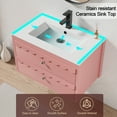 thumbnail image 5 of 30" Wall Mounted Bathroom Vanity with Ceramic Sink Top, Faucet, Decorative Wavy Edge, 5 of 10