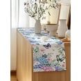 thumbnail image 5 of Table Runner 70 Inches Long for Kitchen Dining, Spring Flowers Dresser Scarf Farmhouse, Dining Table Decorations for Wedding/Parties, Watercolor Floral Butterflies Botanical 13 x 70 In, 5 of 8