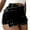 Black, variant on Durtebeua Summer Shorts For Women Frayed Denim Shorts for Women Pockets High Waist Jean Shorts Blue L