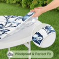 thumbnail image 5 of 44in Round Tablecloth with Elastic Edge, Waterproof Fitted Table Cover for 36-44" Tables, Boho Theme Polyester Reusable Table Cloths Wipe Clean for Picnic, Dining, Outdoor Use and Party Decor, 5 of 7