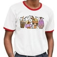 thumbnail image 2 of Halloween Coffee Ringer Tee Shirt Unisex X-Large White/Red, 2 of 5