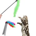 thumbnail image 3 of 5 uds gato gatito mascota Teaser pluma de pavo palo interactivo juguete cazador de alambre, 3 of 7