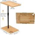 thumbnail image 2 of WYDK Couch Side Table, 360°Swivel Sofa Tray Table for Couch Arm, Bamboo Height Adjustable End Table Rotating TV Tray Table C Shaped Snack Table with Phone & Tablet Slots for Living Room, (Natural1), 2 of 18