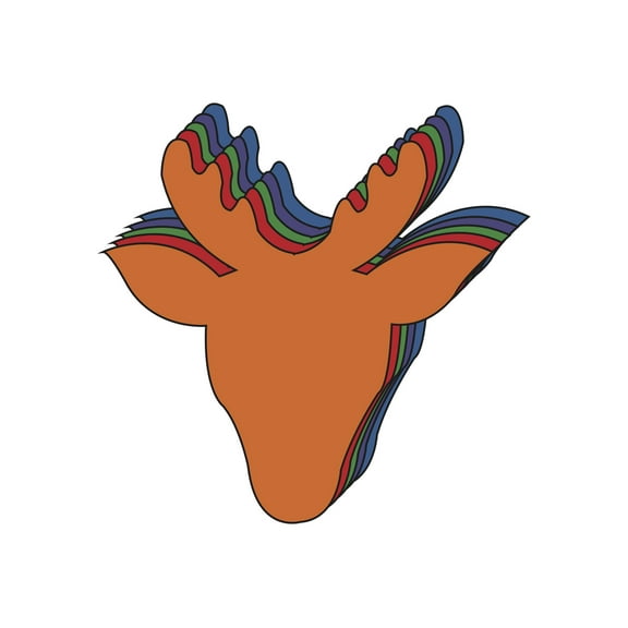 SHAPES ETC. Small Assorted Color Creative Foam Cut-Outs - Reindeer