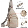 thumbnail image 6 of omlopp Small Sling Bag for Women Leather Crossbody Bags Fanny Pack Chest Bag for Travel(Gray), 6 of 9