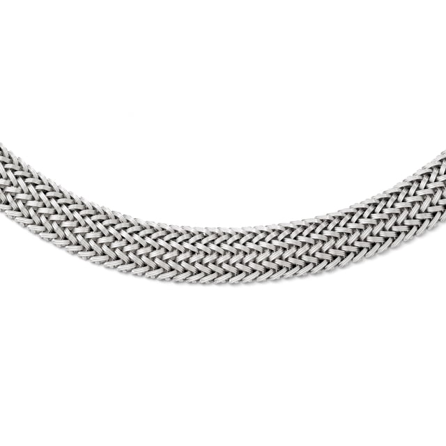 925 Sterling Silver Mesh Tressé Collier Pendentif Charme