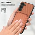 thumbnail image 6 of Allytech Detachable Wallet Case for Samsung Galaxy S23, Fiber Texture Design Magnetic Card Holder Case for Women&Men, Slim Fit Shockproof Full Body Protective Back Cover - Brown, 6 of 6