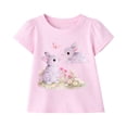 thumbnail image 4 of HILEELANG Toddler Girls 100% Cotton Bunny Daisy Puff Sleeve Legging Set, Sizes 5T, 4 of 5