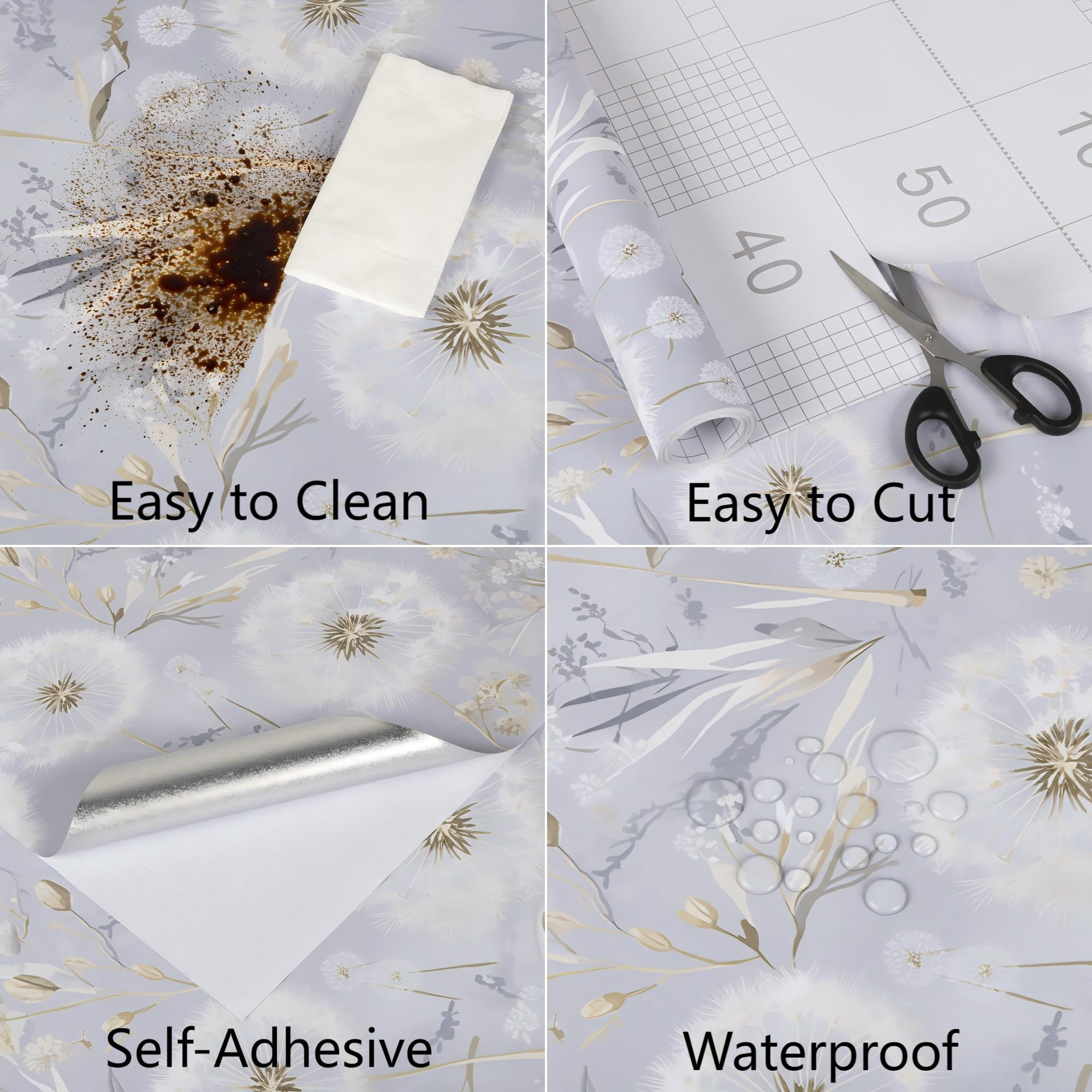 UMIGGEE Floral Wallpaper Peel and Stick Floral Wall Wallpaper Self Adhesive Flower Wallpaper Contact Paper 17.3-in x 118-in Home Decor Wall Covering Old Furniture Renovation