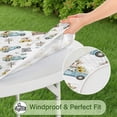 thumbnail image 5 of White Highland Cow Car Flower Pattern Round Fitted Tablecloth with Elastic Edge,Dining Table Cover Waterproof,Outdoor Round Tablecloth for Camping,Dining,Indoor and Outdoor, 5 of 7