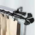 thumbnail image 2 of 13/16" Dia Adjustable 28-48 inch Double Curtain Rod with Ireland Finials - Black,(4772-282), 2 of 3