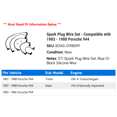 thumbnail image 2 of Spark Plug Wire Set - Compatible with 1983 - 1988 Porsche 944 1984 1985 1986 1987, 2 of 2