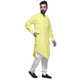 thumbnail image 4 of Atasi Indian Cotton Summer Kurta Mandarin Collar Long Kurta For Men, 4 of 5