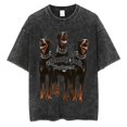 thumbnail image 3 of Men Washed Vintage Short Sleeve T Shirts Hip Hop Rottweiler Doberman Graphic T-shirt Men's Cotton Oversized Tee shirt Streetwear, 3 of 6